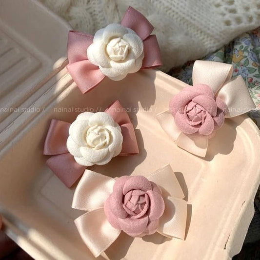 Floral Bow Hair Clip