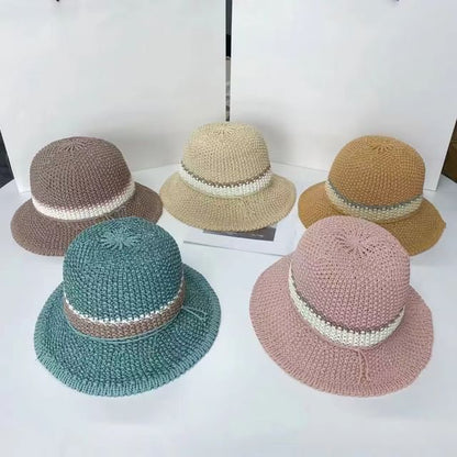 Striped Woven Hat Bucket