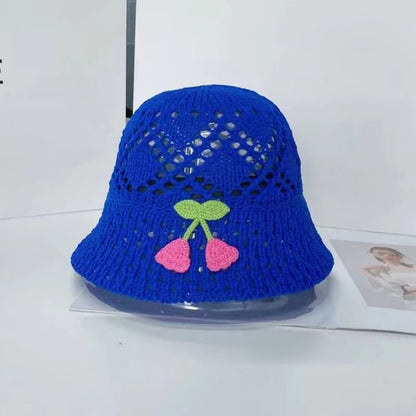 Floral Embroidered Woven Bucket Hat