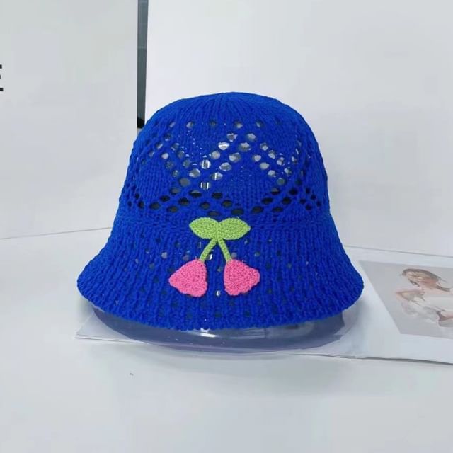 Bucket Hat Woven Floral Embroidered