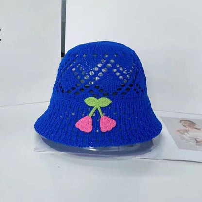 Bucket Hat Woven Floral Embroidered