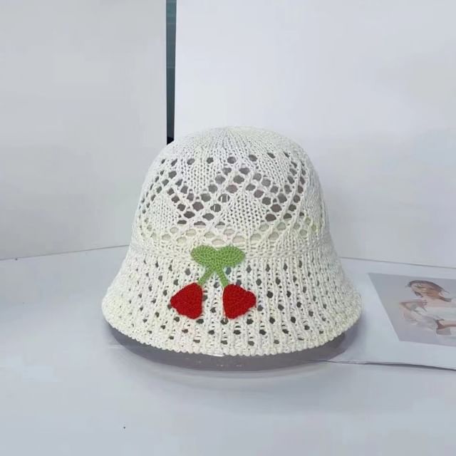 Bucket Hat Woven Floral Embroidered