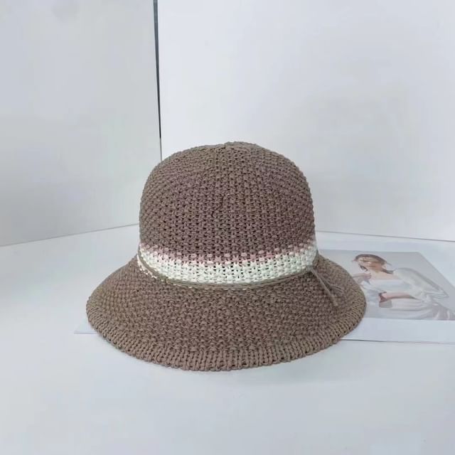 Striped Woven Hat Bucket