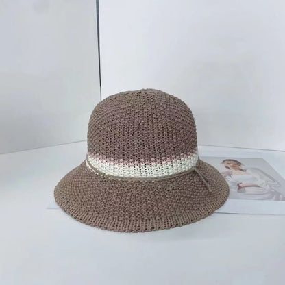 Striped Woven Hat Bucket