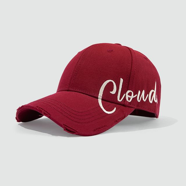 Lettering Embroidered Baseball Cap