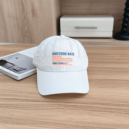 Lettering Embroidered Baseball Cap