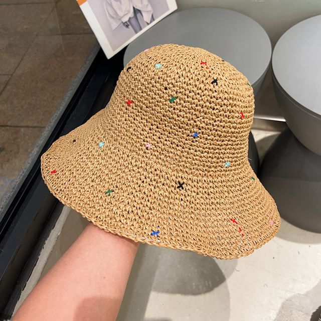 Melange Straw Sun Hat