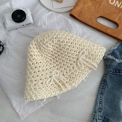 Bow Bucket Hat Woven