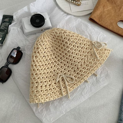 Bow Bucket Hat Woven