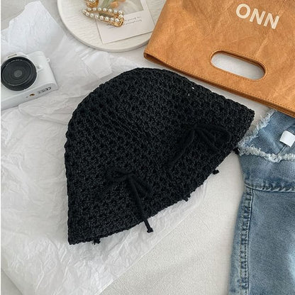 Bow Bucket Hat Woven