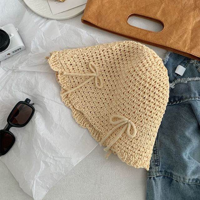 Bow Bucket Hat Woven