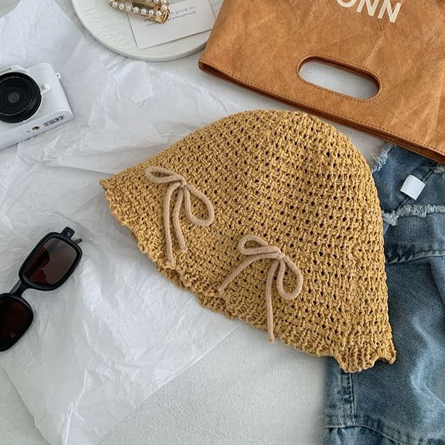 Bow Bucket Hat Woven