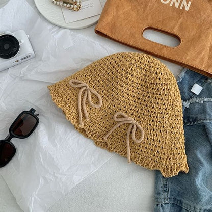 Bow Bucket Hat Woven