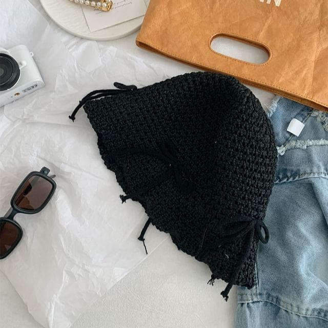 Bow Bucket Hat Woven