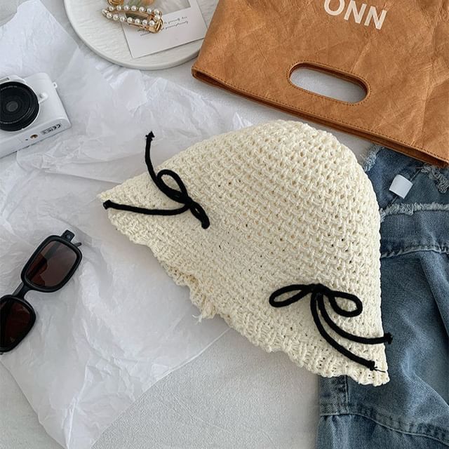 Bow Bucket Hat Woven
