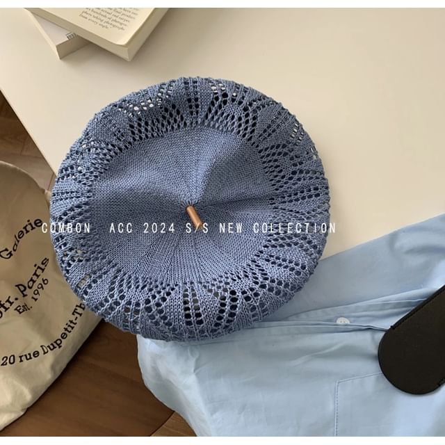 Eyelet Beret Hat