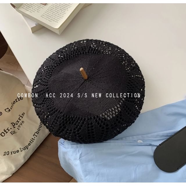Hat Beret Eyelet