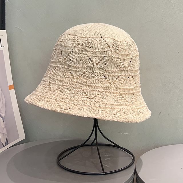 Knit Eyelet Hat Bucket