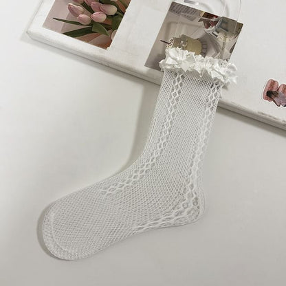 Lace Trim Fishnet Socks