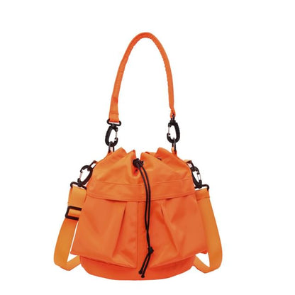 Multi-Pocket Drawstring Bucket Bag