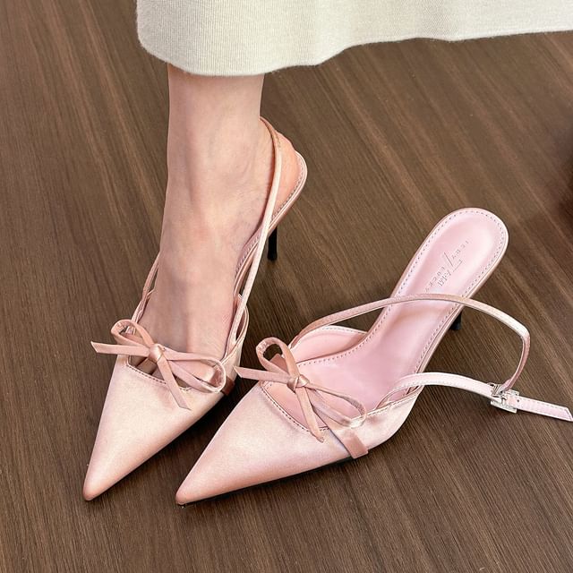 Slingback High Sandals Pointy Heel