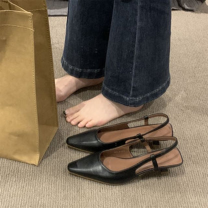 Sandals Heel Pointy Slingback Low