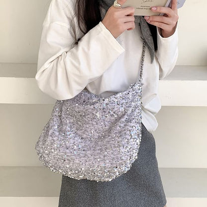 Sequin Crossbody Chain Strap Bag