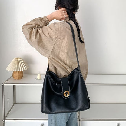 Faux Bag Leather Plain Tote