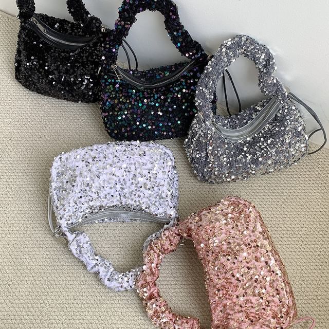 Sequin Top Bag Handle Crossbody
