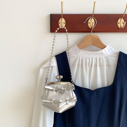 Leather Bow Faux Bag Crossbody