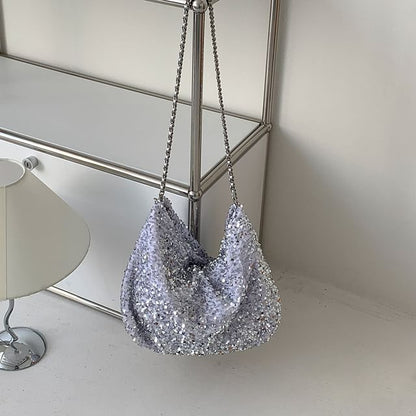 Sequin Crossbody Chain Strap Bag