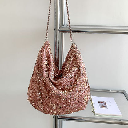 Sequin Crossbody Chain Strap Bag
