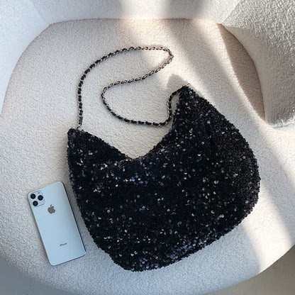 Sequin Crossbody Chain Strap Bag