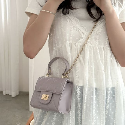 Strap Chain Bag Crossbody Flap Quilted