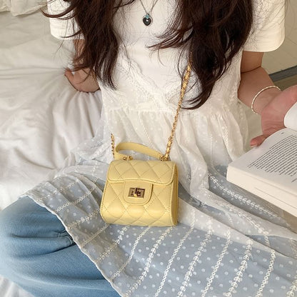 Strap Chain Bag Crossbody Flap Quilted