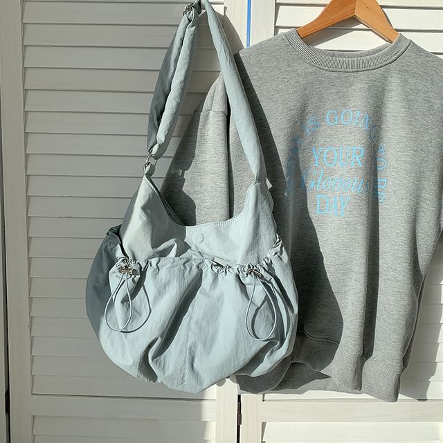 Bag Drawstring Crossbody Nylon Plain