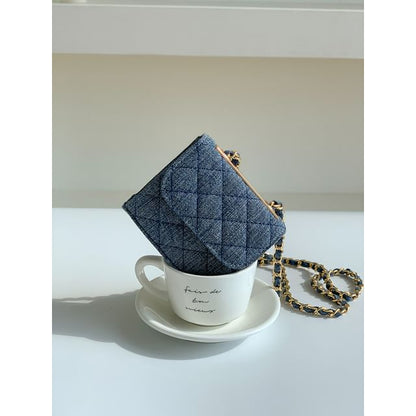 Crossbody Strap Bag Flap Quilted Chain