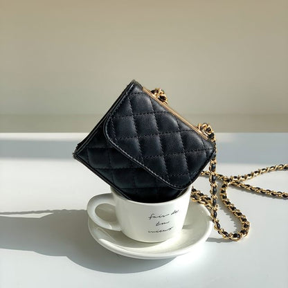 Crossbody Strap Bag Flap Quilted Chain