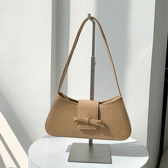 Leather Faux Shoulder Bow Bag