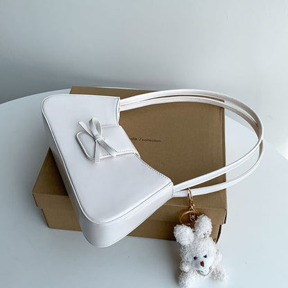 Leather Faux Shoulder Bow Bag