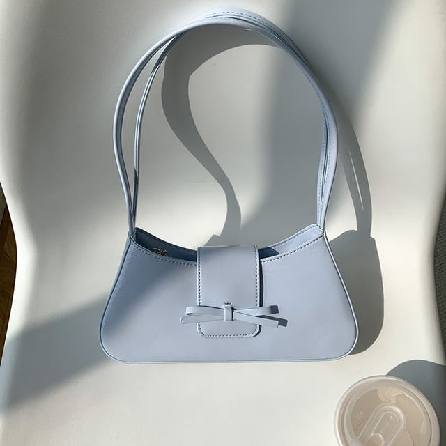 Leather Faux Shoulder Bow Bag