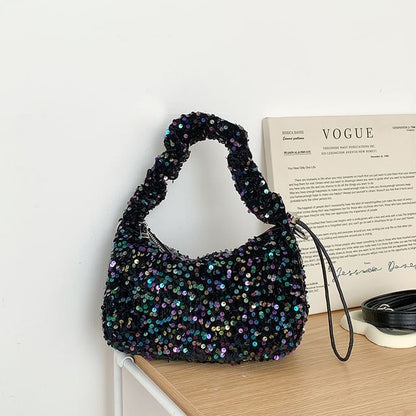 Sequin Top Bag Handle Crossbody