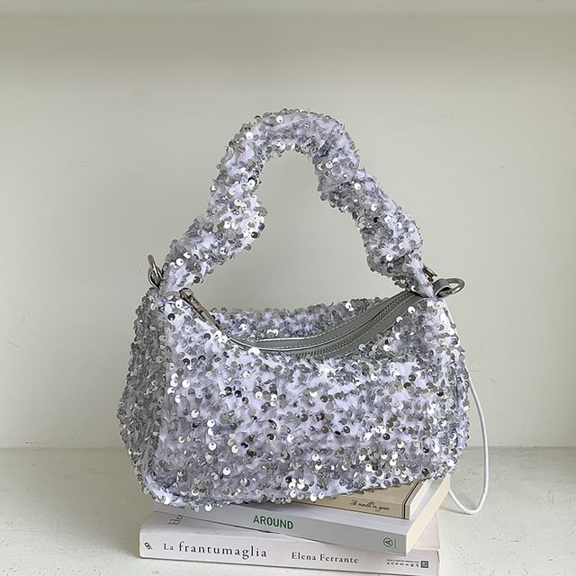 Sequin Top Bag Handle Crossbody