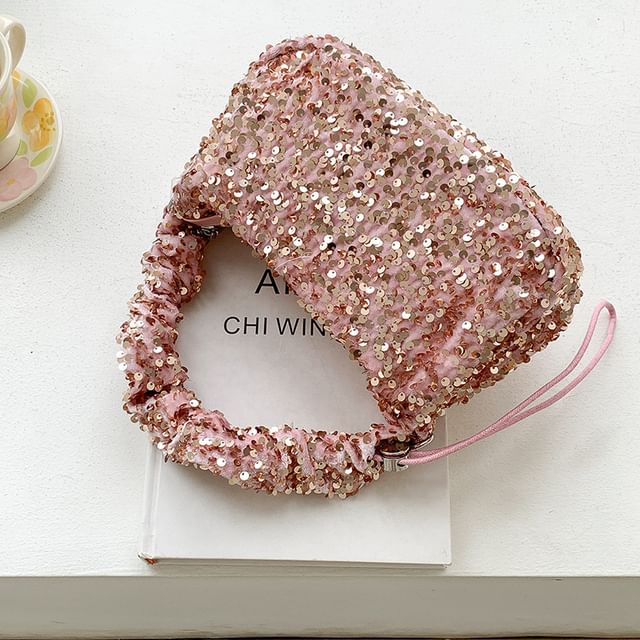 Sequin Top Bag Handle Crossbody