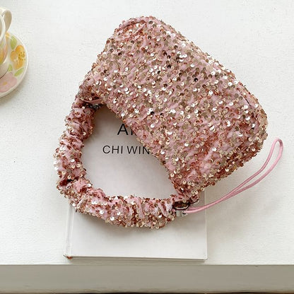 Sequin Top Bag Handle Crossbody