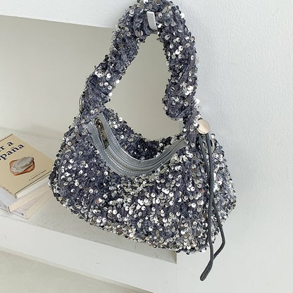 Sequin Top Bag Handle Crossbody