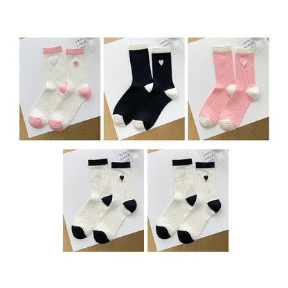 Two Tone Crew Socks Set