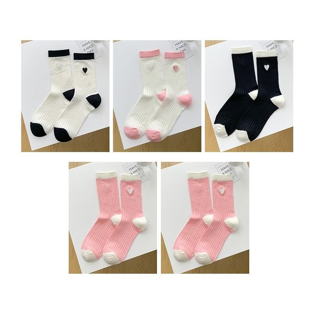 Two Tone Crew Socks Set