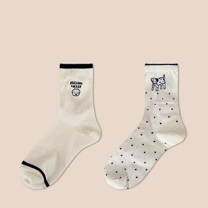 Dog Embroidered Socks Set