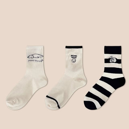 Dog Embroidered Socks Set